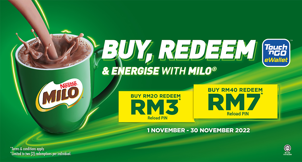 Buy, Redeem and  Energise with MILO®!